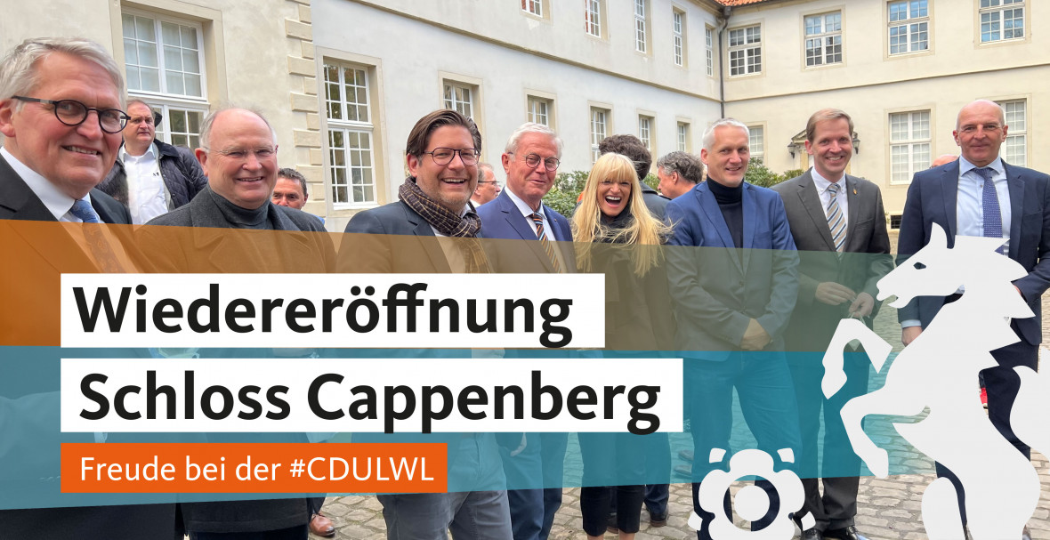 Freuen sich ber die gelungene Wiedererffnung von Schlo Cappenberg: Mitglieder der CDU-Fraktion des LWL.