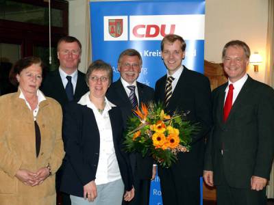 Als Vorsitzender des CDU-Gemeindeverbandsvorstandes Nottuln mit Werner Jostmeier, MdL und Landrat Konrad Pning (April 2008)